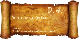Dusinszky Anita névjegykártya
